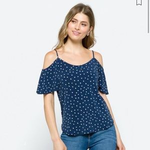 Valette back detail cold shoulder knit top